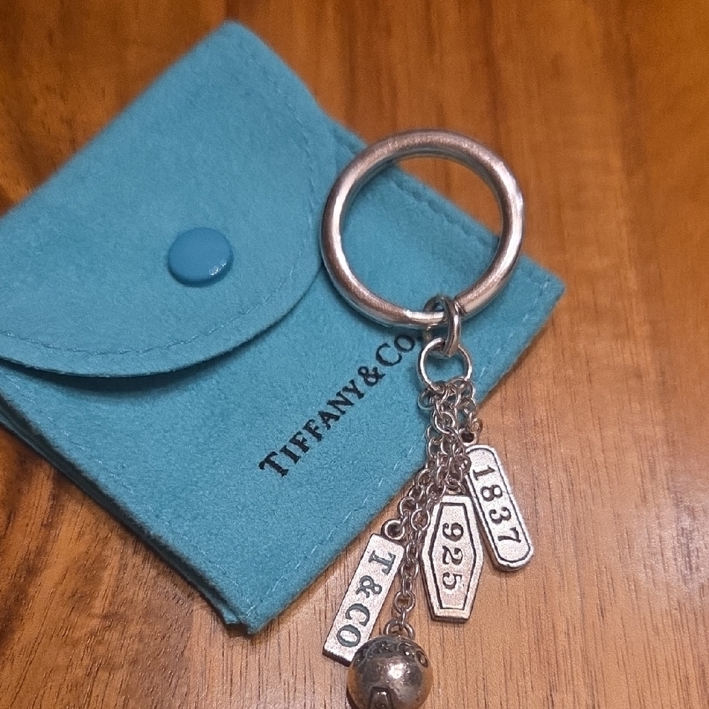 Tiffany & Co. Silver Key Holder with Blue Pouch